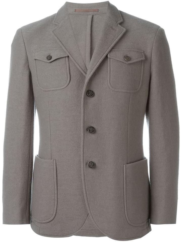 Eleventy Patch Pocket Blazer, Men's, Size: 48, Grey, Polyester/acetate/wool