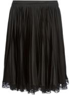 Jean Louis Scherrer Vintage Lace Hem Pleated Skirt