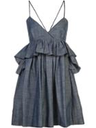 Piamita 'alessandra' Ruffled Babydoll Dress, Women's, Size: Xl, Blue, Cotton