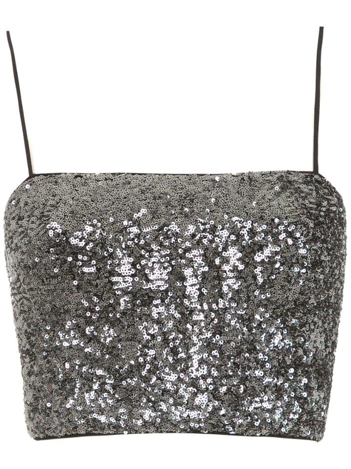 Nk Sequin Cropped Top - Grey