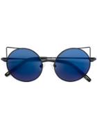 Linda Farrow Round Frame Sunglasses - Blue