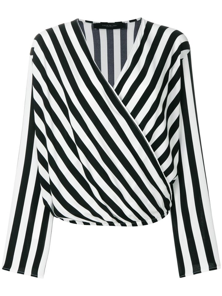 Federica Tosi Wrap-front Striped Blosue - White