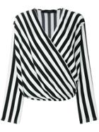 Federica Tosi Wrap-front Striped Blosue - White