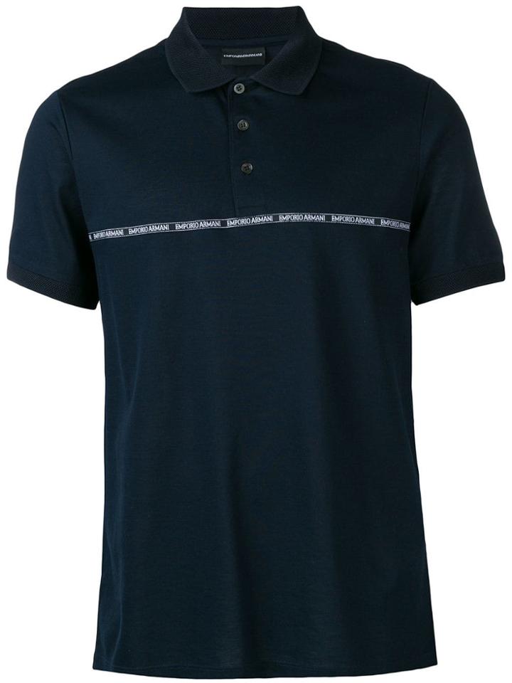 Emporio Armani Logo Tape Polo - Blue