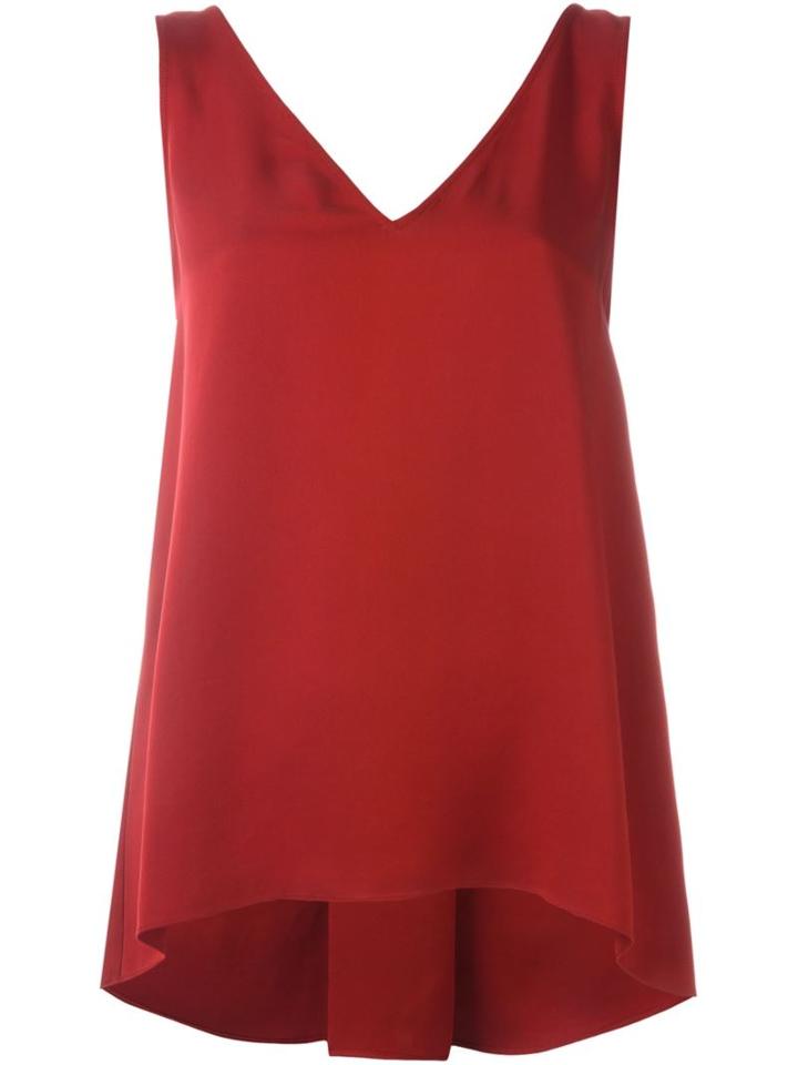 Theory V-neck Top, Women's, Size: Small, Red, Silk
