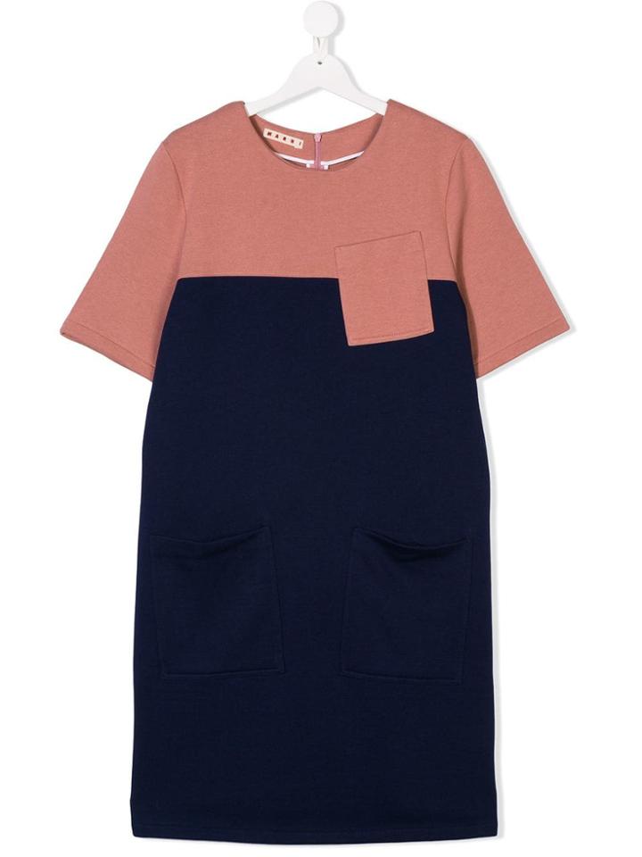Marni Kids Teen Colour Block Shift Dress - Blue