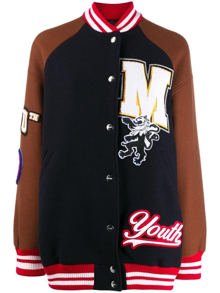 Msgm College Bomber Jacket - Blue