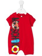 Moschino Kids - Logo Print Romper Suit - Kids - Cotton/spandex/elastane - 9-12 Mth, Red