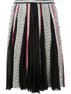 Oscar De La Renta - Pleated Midi Skirt - Women - Silk/cotton/polyamide/viscose - S, Black, Silk/cotton/polyamide/viscose