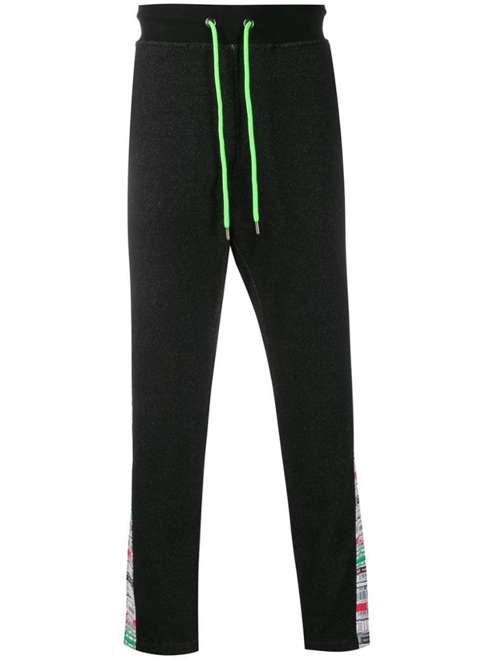 Frankie Morello Barcode Stripe Track Pants - Black