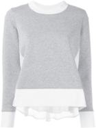 Moncler Semi Sheer Sweatshirt, Women's, Size: S, Grey, Polyester/cotton