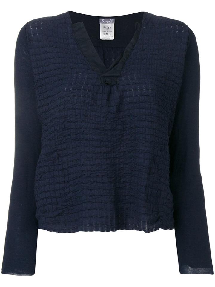 Kristensen Du Nord Waffled Raw Edge Top - Blue