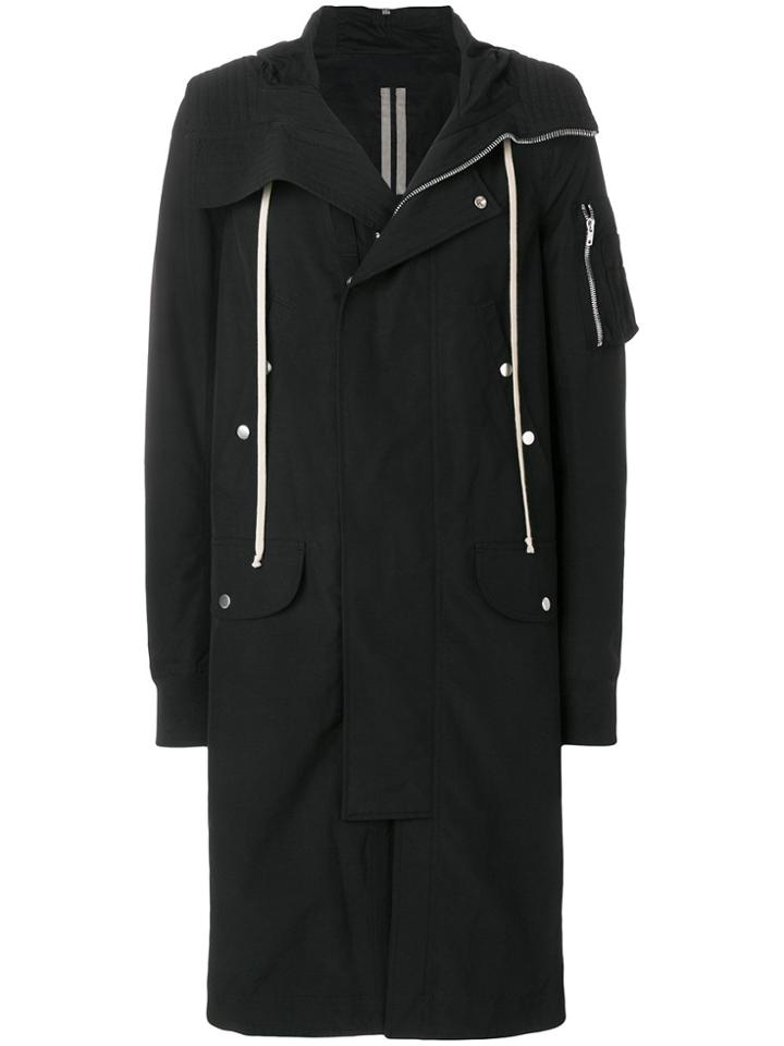 Rick Owens Drkshdw Zipped Oversized Coat - Black