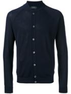 Zanone Buttoned Cardigan, Men's, Size: 50, Blue, Cotton