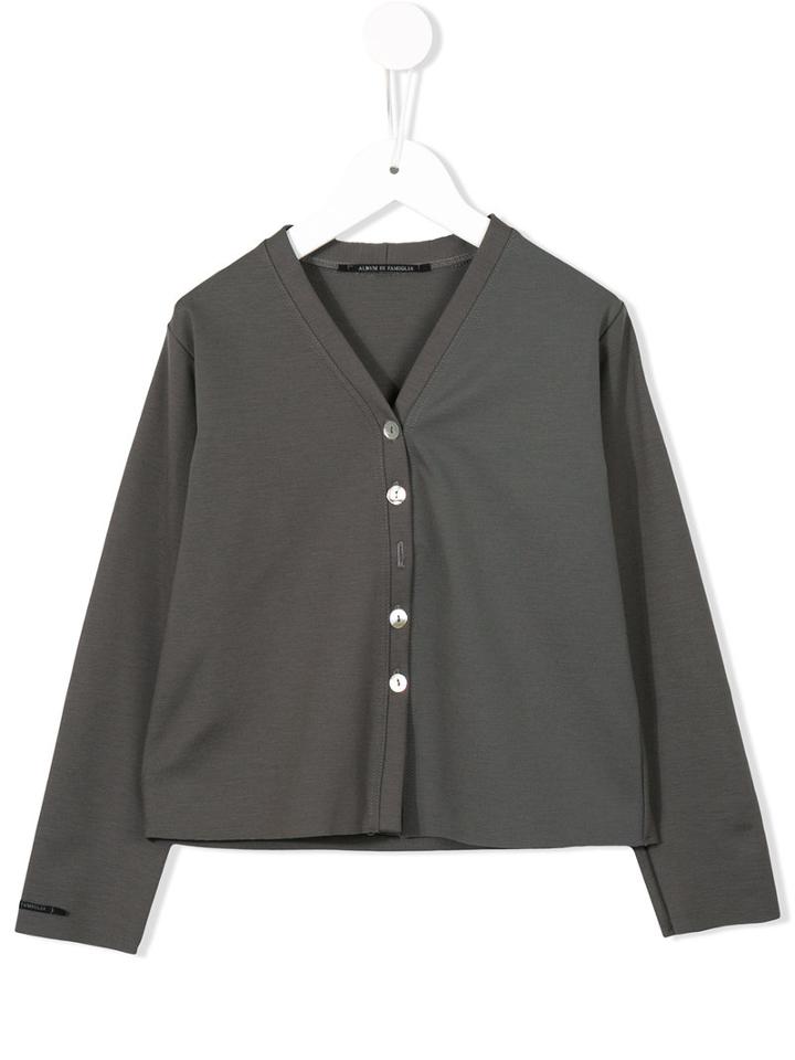 Album Di Famiglia Kids - V-neck Buttoned Cardigan - Kids - Polyamide/spandex/elastane/viscose - 6 Yrs, Grey