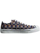 Burberry Tiled Archive Print Cotton Sneakers - Blue