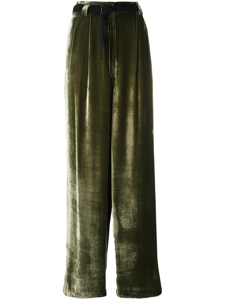 Michel Klein High-rise Wide-legged Trousers, Women's, Size: 36, Green, Viscose/silk