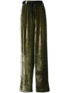 Michel Klein High-rise Wide-legged Trousers, Women's, Size: 36, Green, Viscose/silk