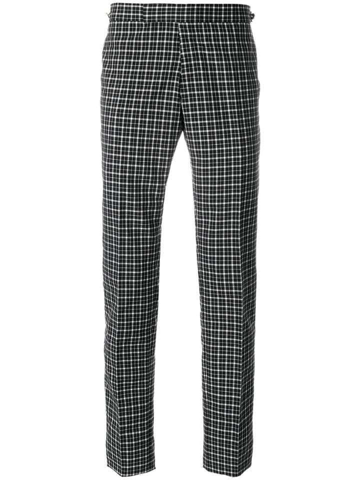 Thom Browne Cropped Plaid Trousers - Black
