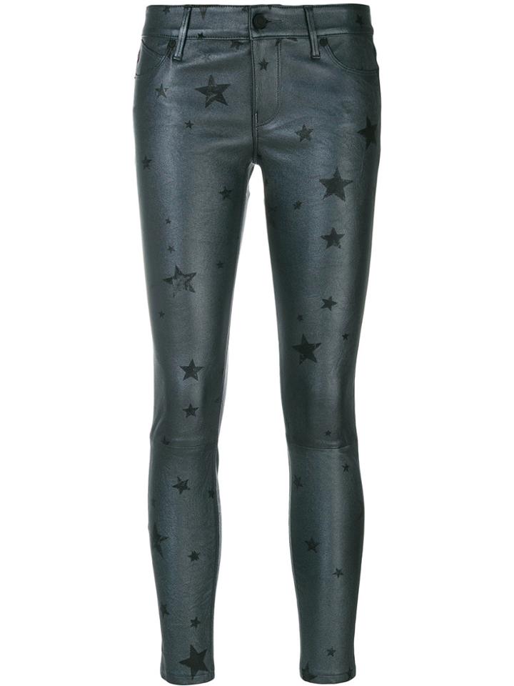 Rta Star Print Cropped Trousers - Grey