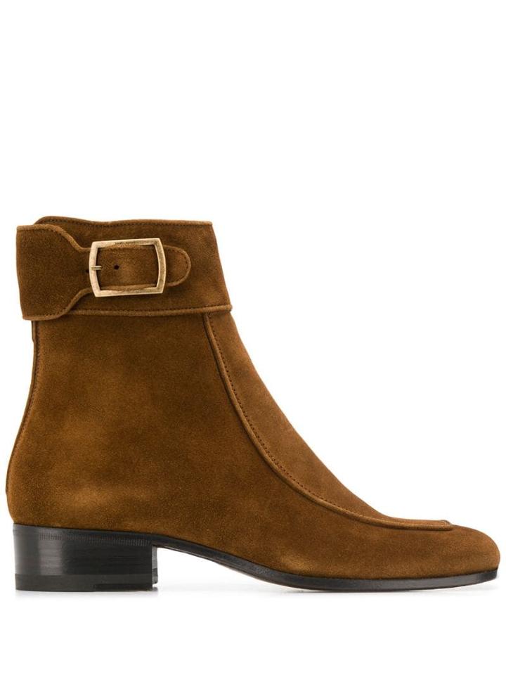 Saint Laurent Miles Ankle Boots - Brown