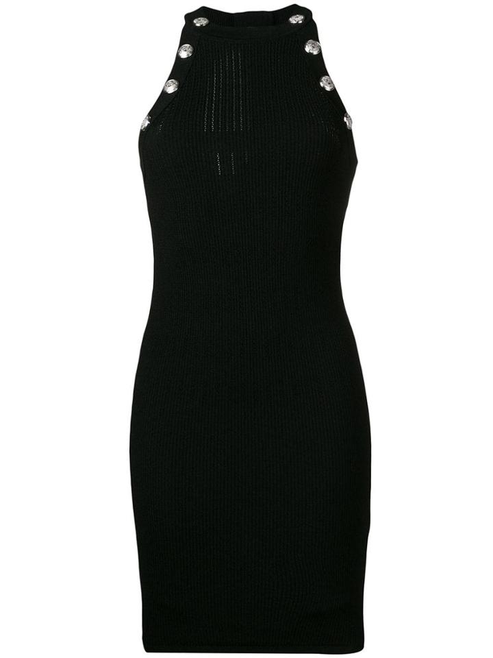 Balmain Knitted Fitted Dress - Black