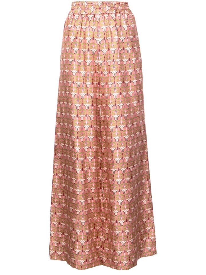 La Doublej Printed Palazzo Pants - Pink