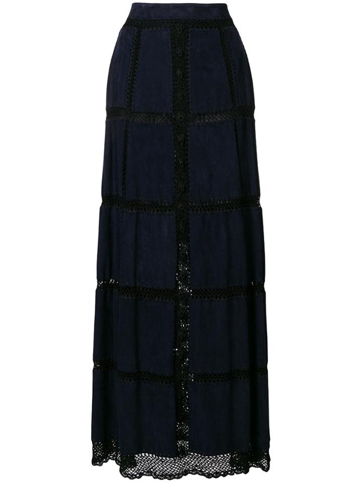 Michel Klein Net Panelled Maxi Skirt - Blue