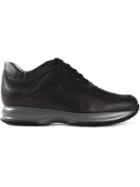 Hogan Interactive Sneakers, Men's, Size: 10, Black, Leather/nylon/rubber