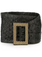 Yves Saint Laurent Vintage Wide Quilted Belt, Women's, Size: 38, Black