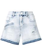 Versace Jeans Washed Denim Shorts - Blue