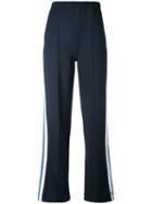Être Cécile - Striped Loose Fit Trousers - Women - Polyester/spandex/elastane - M, Blue, Polyester/spandex/elastane