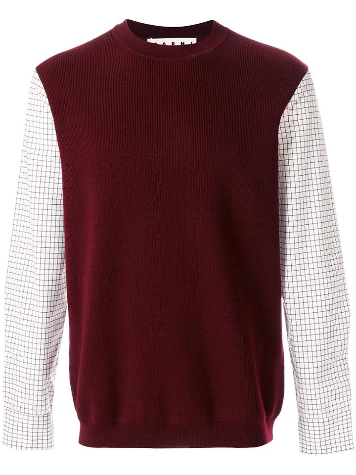 Marni Jumper With Contrast Sleeves - Red