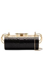 Okhtein Felucca Snake-print Leather Clutch Bag - Black