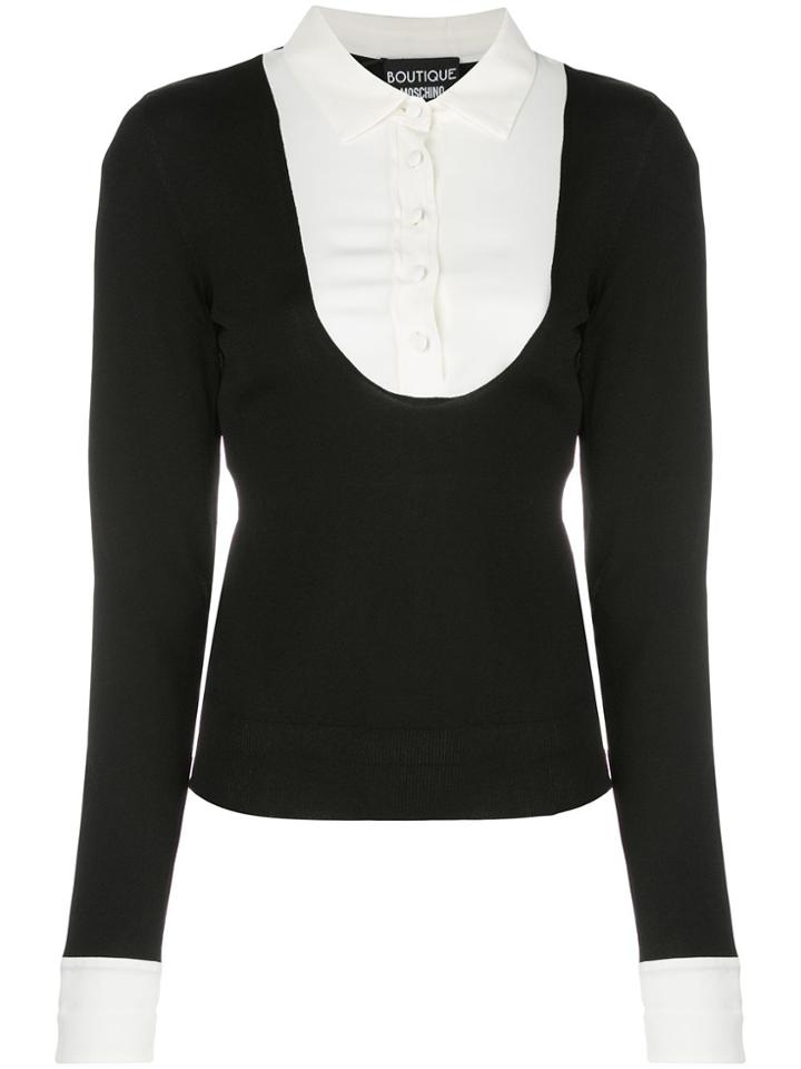 Boutique Moschino Contrasting Layer Jumper - Black