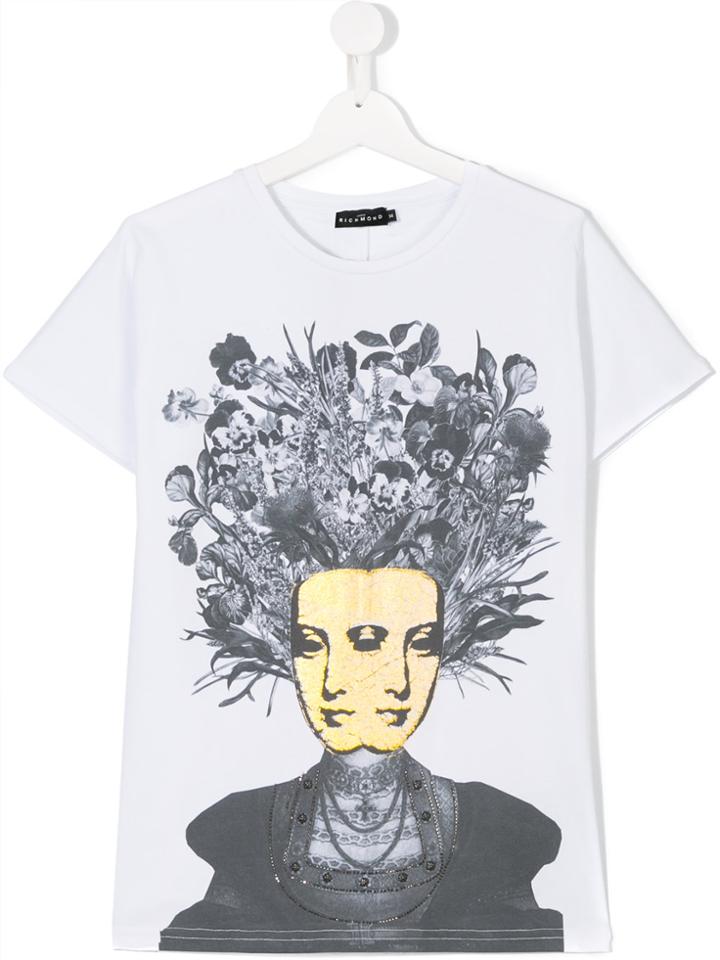 John Richmond Kids Two Face Print T-shirt - White