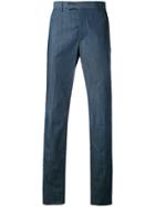 Hardy Amies Slub Trousers - Blue