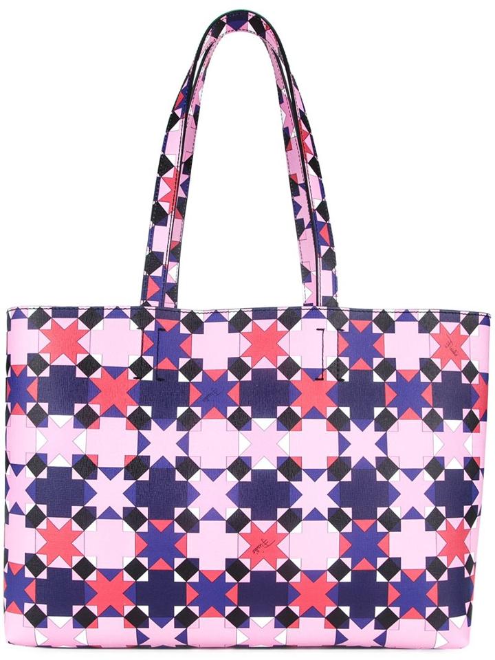 Emilio Pucci Geometric Print Shopper Tote