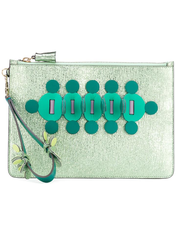Anya Hindmarch Embellished Clutch Bag - Green