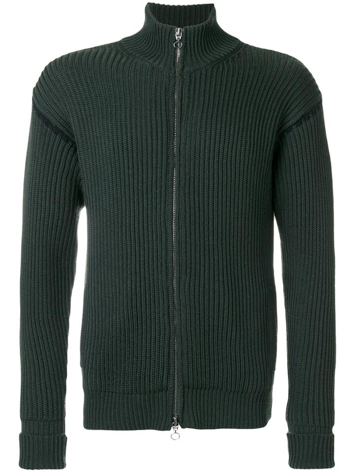 Roberto Collina Ribbed Zip Cardigan - Green