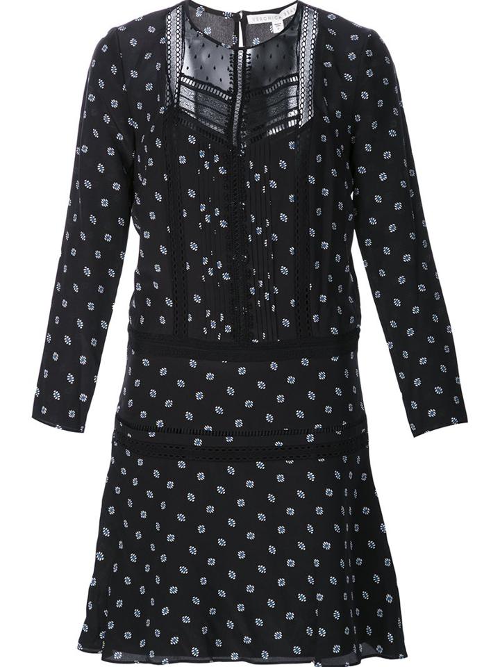 Veronica Beard Semi Sheer Dotted Print Dress