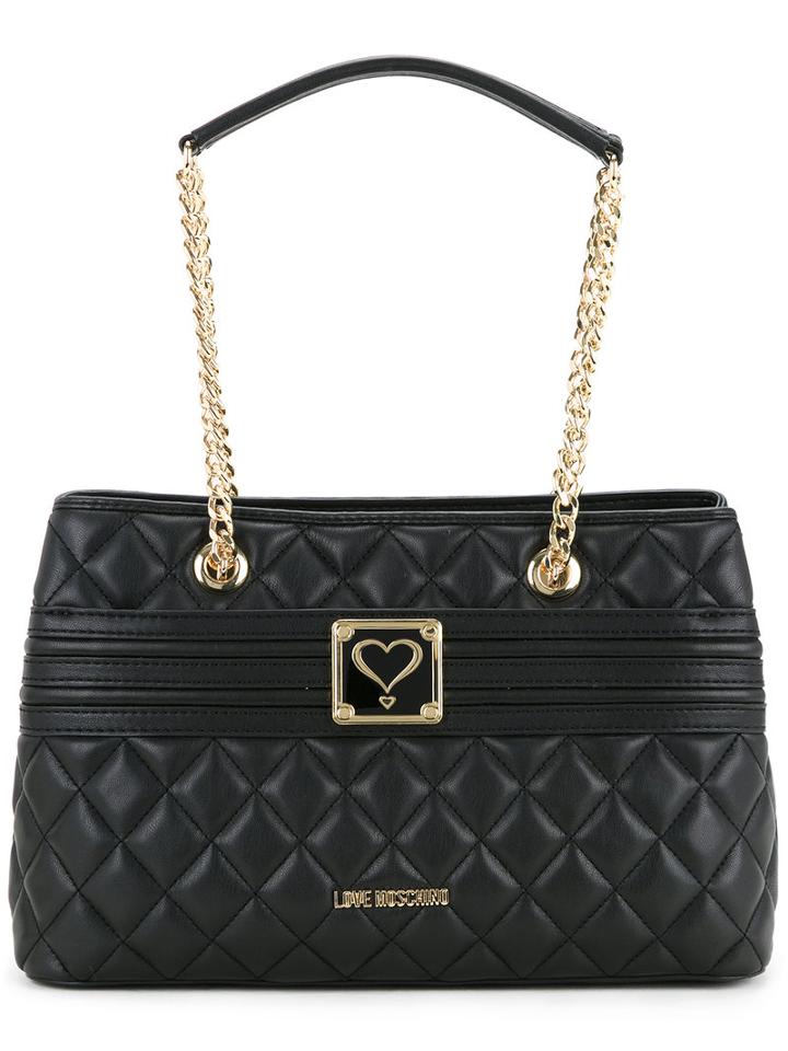 Love Moschino - Quilted Shoulder Bag - Women - Polyurethane - One Size, Black, Polyurethane