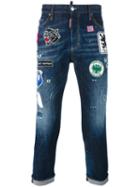 Dsquared2 Embellished Jeans, Men's, Size: 50, Blue, Cotton/spandex/elastane/polyester