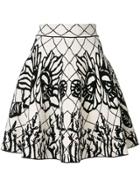 Alexander Mcqueen Abstract Print Flared Skirt - White