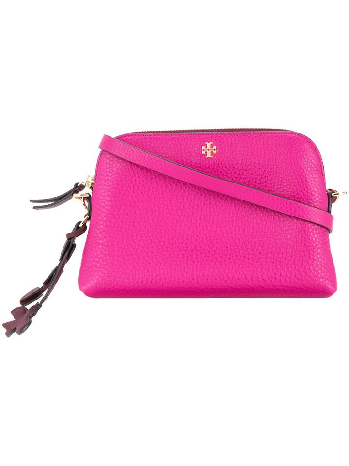 Tory Burch - Zipped Crossbody Bag - Women - Calf Leather - One Size, Pink/purple, Calf Leather