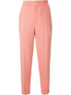 Le Ciel Bleu Relax Tapered Pants, Women's, Size: 38, Pink/purple, Rayon/triacetate
