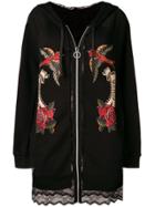 Pinko Lace Panel Hoodie - Black