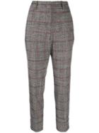 Peserico Check Patterned Trousers - Grey