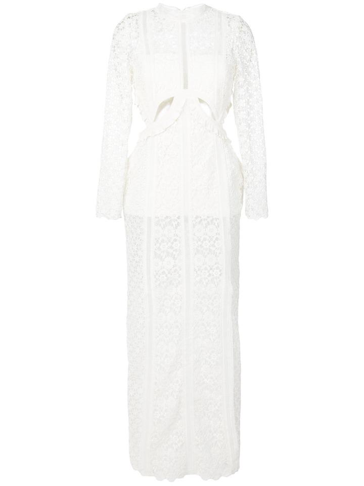 Self-portrait - Lace Cut-out Dress - Women - Polyester/spandex/elastane - 6, White, Polyester/spandex/elastane