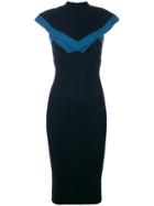 Fendi Colour-block Fitted Midi Dress - Blue